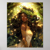 Forest Elf Afro-Amerikaanse Black Fantasy Art Poster (Voorkant)