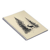  Forest Elk Silhouette Sketch Notitieboek (Rechterzijde)