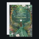 Forest Enchanted Emerald Green Quinceañera Kaart<br><div class="desc">Forest Enchanted Emerald Green Quinceañera</div>