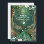 Forest Enchanted Emerald Green Quinceañera Kaart<br><div class="desc">Forest Enchanted Emerald Green Quinceañera</div>