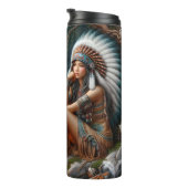 Forest Encounter: Woman, Wolf, Fire. Thermosbeker (Geroteerd rechts)