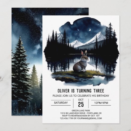 Forest Explorer Uitnodiging voor Verjaardag Expedi (Voorkant / Achterkant)