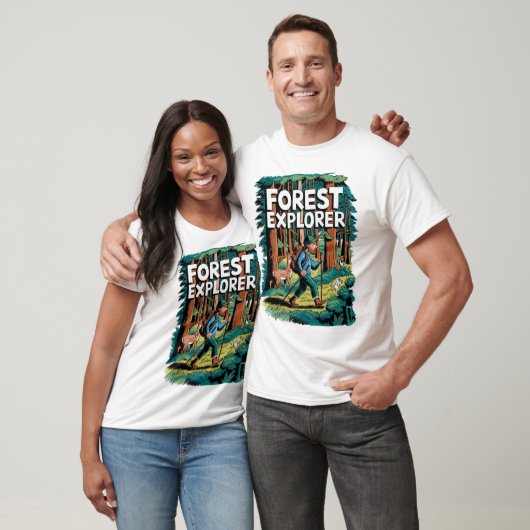 Forest Explorer  wandelillustratie T-shirt (Unisex)