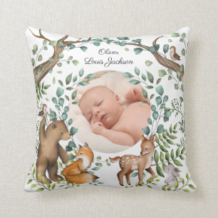 Forest Fable   Newborn Gift   Woodland Animals Kussen