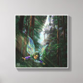 Forest Fairies en Waterfall Castle Canvas Afdruk (Voorkant)