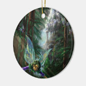 Forest Fairies en Waterfall Castle Keramisch Ornament (Links)