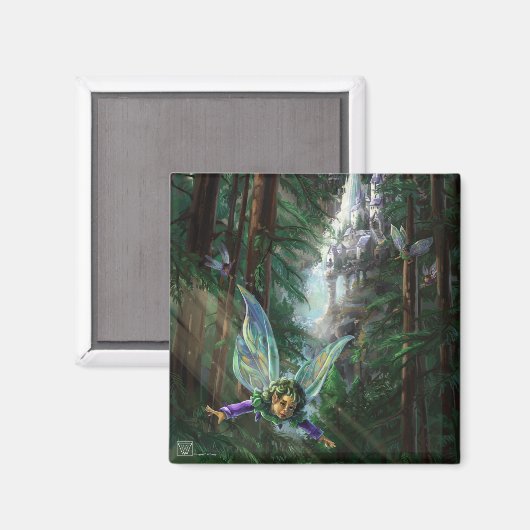 Forest Fairies en Waterfall Castle Magneet (Voorkant / Achterkant)