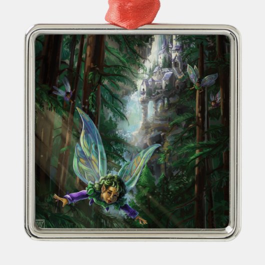 Forest Fairies en Waterfall Castle Metalen Ornament (Voorkant)