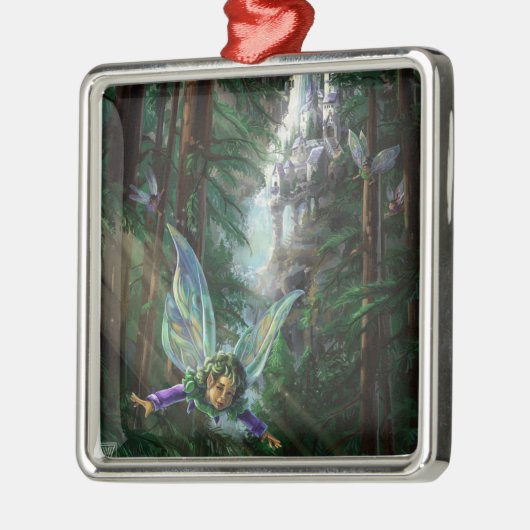 Forest Fairies en Waterfall Castle Metalen Ornament (Links)