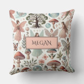 Forest Fairies Mushrooms Kind groot Sierkussen (Achterkant)