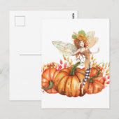 Forest Fairy & Autumn Pumpkin Bouquet Briefkaart (Voorkant / Achterkant)