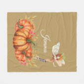 Forest Fairy & Autumn Pumpkin Bouquet, op maat ges Fleece Deken (Voorkant (Horizontaal))