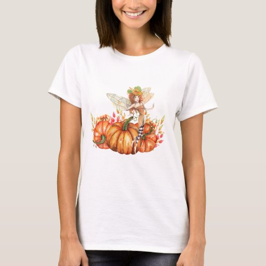 Forest Fairy & Autumn Pumpkin Bouquet T-shirt (Voorkant)