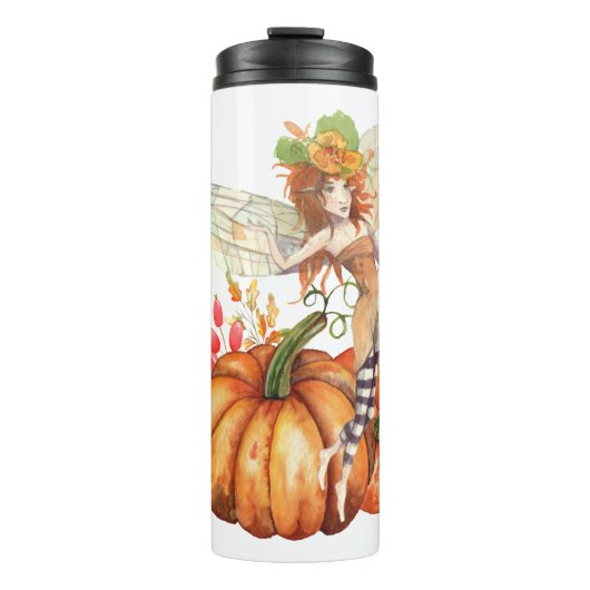 Forest Fairy & Autumn Pumpkin Bouquet Thermosbeker (Voorkant)