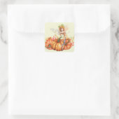 Forest Fairy & Autumn Pumpkin Bouquet Vierkante Sticker (Tas)