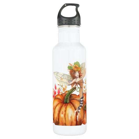 Forest Fairy & Autumn Pumpkin Bouquet Waterfles (Voorkant)