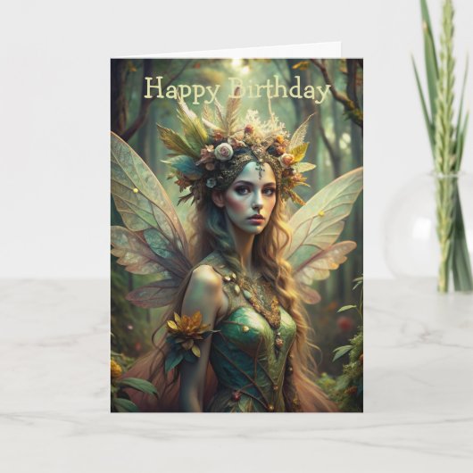 Forest Fairy Birthday Kaart (Voorkant)