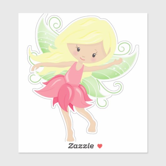 Forest Fairy, Cute Fairy, Magic Fairy, Blonde Hair Sticker (Vel)