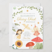 Forest Fairy Eerste Verjaardag Paddestoel Woodland Kaart (Voorkant)