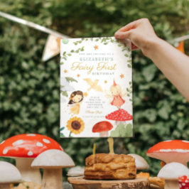 Forest Fairy Eerste Verjaardag Paddestoel Woodland Kaart