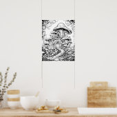 Forest Fairy House Fantasy Kleurplaat Poster (Keuken)