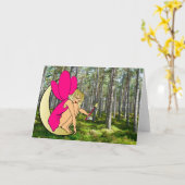 Forest Fairy Lady Wenskaart Kaart (Gele Bloem)