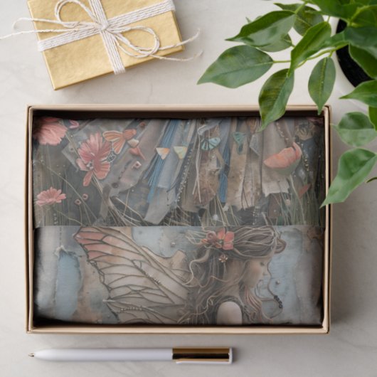 FOREST FAIRY MEISJE DECOUPAGE TISSUE PAPIER (Geschenk)