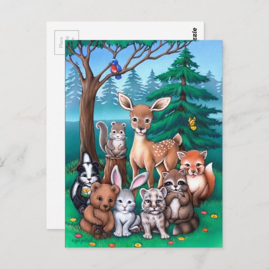 Forest Family Briefkaart (Voorkant / Achterkant)