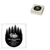 Forest Family Cabin Retouradres Rubberstempel (Gestempeld)