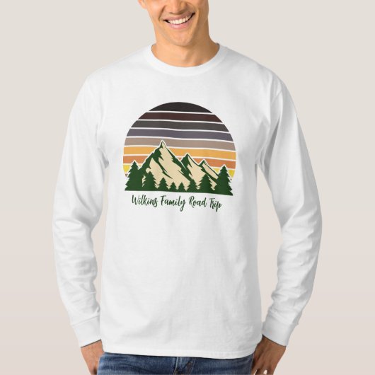 Forest Family Road Trip Custom Lange Mouw T-shirt (Voorkant)