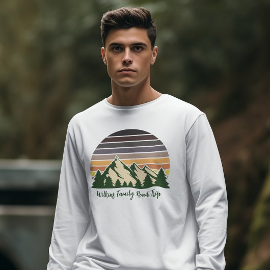 Forest Family Road Trip Custom Lange Mouw T-shirt