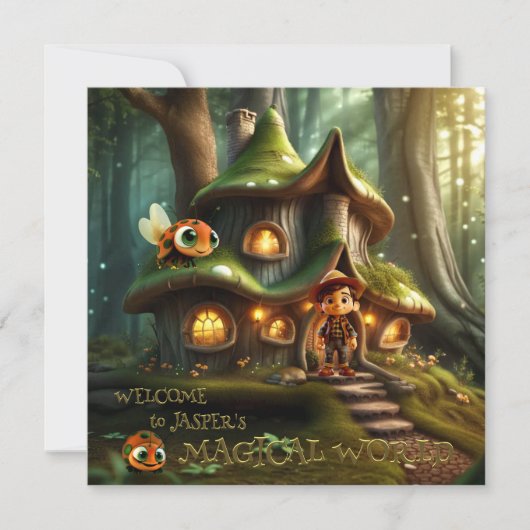 Forest Fantasy Sprookje Kind Verjaardag Kaart (Voorkant)