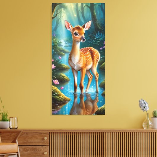 Forest Fawn Canvas Afdruk (Insitu (Woonkamer))