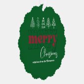 Forest Feestelijke krabbels Vrolijke Kerst Keepsak Ornament Kaart (Rechts)