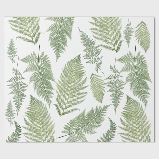 Forest Fern Fronds  Greenery Botanical Cadeaupapier (Vlak)