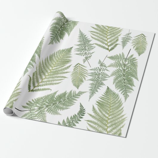 Forest Fern Fronds  Greenery Botanical Cadeaupapier (Uitgerold)