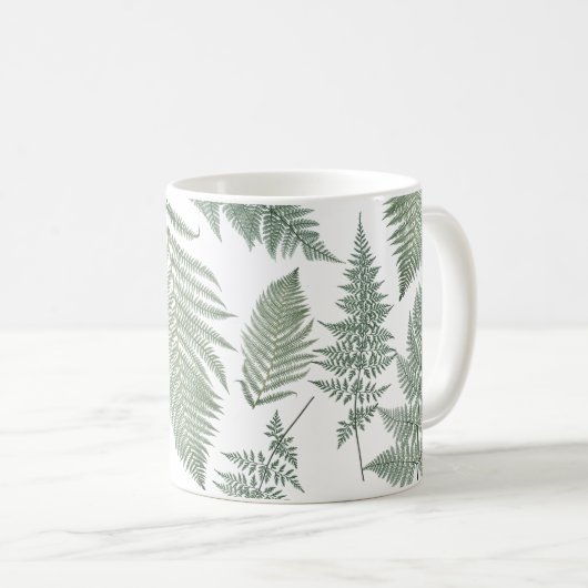 Forest Fern Fronds  Greenery Botanical Koffiemok (Voorkant rechts)