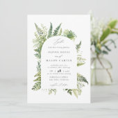 Forest Fern Mountain Woodland Arch Elegante bruilo Kaart (Staand voorkant)