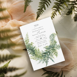Forest Fern Mountain Woodland Chic Elegant Huwelij Kaart