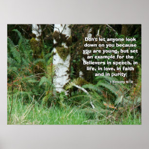 Forest Ferns geroepen door God Print