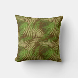 Forest Ferns Pattern Brown and Green Kussen