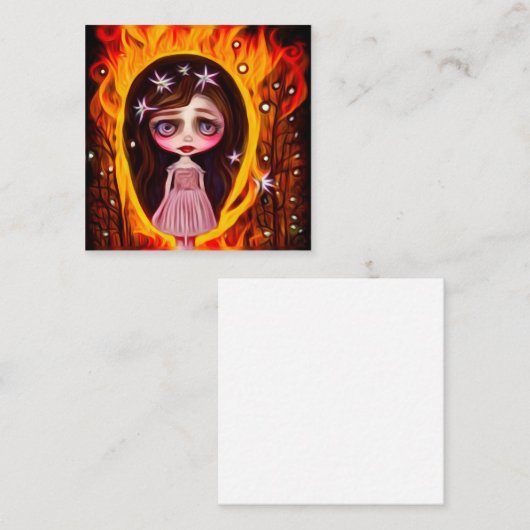Forest Fire Doll Vierkante Visitekaartje (Voorkant / Achterkant)