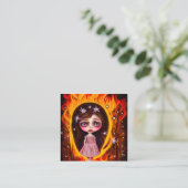 Forest Fire Doll Vierkante Visitekaartje (Staand voorkant)