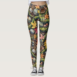 Forest Floor Seamless Pattern Leggings