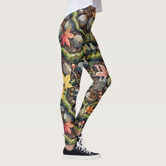 Forest Floor Seamless Pattern Leggings (Rechts)
