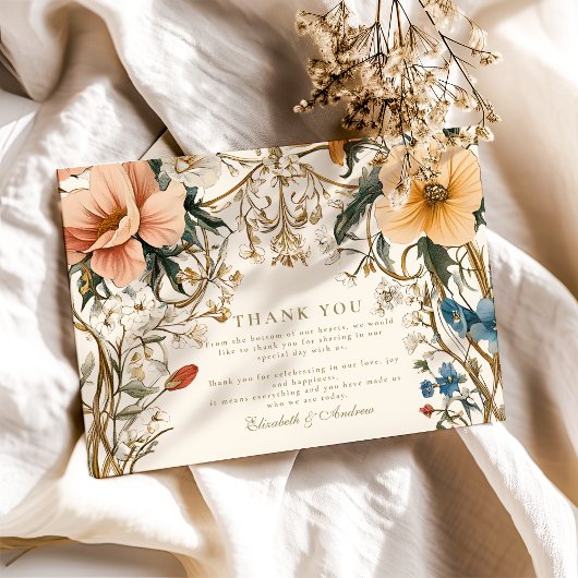 Forest Floral Fern Wedding Bedankkaart