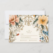 Forest Floral Fern Wedding RSVP Kaartje (Voorkant)