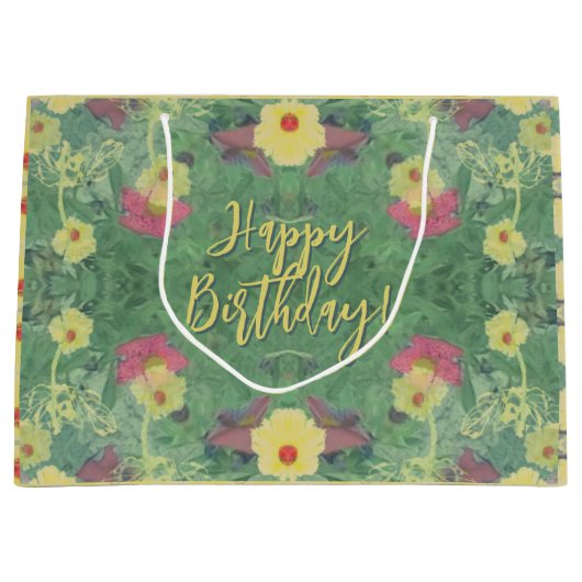 Forest Floral Floor Gift Bag Groot Cadeauzakje (Voorkant)