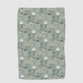 Forest Floral Sage Green Golfhanddoek (Voorkant)