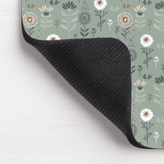 Forest Floral Sage Green Muismat (Hoek)